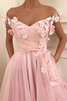 A Linie Tüll Normale Taille Süss Ballkleid mit Applike - 1
