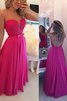Vestido de Fiesta de Corte-A de Abalorio de Largo de Hasta el suelo de Natural - 2