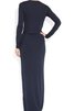 Enges natürliche Taile V-Ausschnitt langärmeliges langes bodenlanges Brautmutterkleid - 2