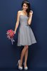 Normale Taille Drapiertes Mini Brautjungfernkleid mit Herz-Ausschnitt mit Plissierungen - 28