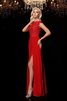 Boot-Ausschnitt Etui Sittsames Bodenlanges Brautmutterkleid mit Applike - 4