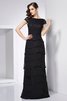 Kurze Ärmeln Schaufel-Ausschnitt Chiffon Anständiges Bodenlanges Abendkleid - 1