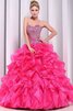 Herz-Ausschnitt bodenlanges schickes Quinceanera Kleid mit Rücken Schnürung mit Rüschen - 2