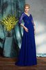 Abito mamma Sposa in Chiffon Principessa Lungo A-Line V-Scollo - 4