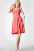 Robe demoiselle d'honneur nature simple manche nulle a-ligne avec chiffon - 5