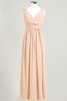 V-Ausschnitt Chiffon prächtiges Brautjungfernkleid mit gekappten Ärmeln - 8