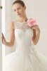 Bateau Halle Outdoor durchsichtige Rücken extravagantes Brautkleid mit Blume - 3