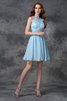 Ärmelloses Schaufel-Ausschnitt Chiffon Reißverschluss Kurzes Cocktailkleid - 4
