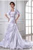 Meerjungfrau Stil Kapelle Schleppe Schlichtes Brautkleid mit Applikation mit Empire Taille - 1