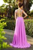Spaghetti Träger A-Linie Chiffon Empire Taille Formelles Ballkleid - 2