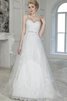 Robe de mariée naturel avec perle ligne a avec lacets avec sans manches - 1