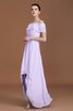 Robe demoiselle d'honneur en chiffon ruché longueur au ras du sol coupé a-ligne - 6