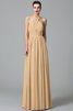 Robe demoiselle d'honneur a-ligne de princesse de lotus de dos nu avec chiffon - 12