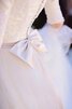 Tüll A-Line Schaufel-Ausschnitt legeres konservatives Brautkleid mit Knöpfen - 4