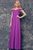Elegante Vestido de Dama de Honor de Corte-A de Hasta el suelo de Escote en V de Largo - 3