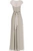 Natürliche Taile Bateau A-Linie bodenlanges Brautmutterkleid mit Schmetterlingsknoten - 2