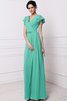 Abito da Damigella in Chiffon Cerniera Lungo con Piega V-Scollo - 15