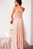 Vestido de Dama de Honor de Corte-A de Fajas de Encaje Adorno de Hasta el suelo - 2