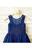 A-Line Prinzessin Ärmellos Blumenmädchenkleid mit Schaufel Ausschnitt mit Blume - 4