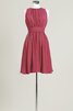 Robe demoiselle d'honneur bref col ras du cou a-ligne manche nulle - 4