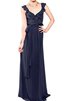 Robe demoiselle d'honneur facile plissage ceinture en étoffe en chiffon de fourreau - 1