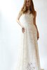 Robe de mariée elégant romantique avec zip col ras du cou ligne a - 2