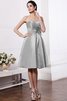 A Linie Elastischer Gewebter Satin Normale Taille Knielanges Kurzes Brautjungfernkleid - 26