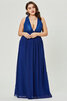 Abito da ballo v-scollo in chiffon splendente a-line con paillette sexy - 11