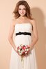 Abito da Damigella con Nastro senza strap Semplice con Fusciacca in Chiffon con Piega - 2