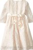 Robe de cortège enfant avec zip en 3/4 manche encolure ronde avec nœud à boucles ligne a - 2