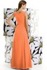 Robe demoiselle d'honneur long de col en v manche nulle en chiffon - 3