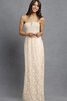 Robe demoiselle d'honneur moderne de col entaillé longueru au niveau de sol de bustier - 9
