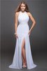 Chiffon Juwel Ausschnitt Ärmelloses Sittsames Ballkleid mit Rüschen - 1