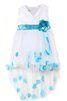 Tüll Empire Taille A-Line Blumenmädchenkleid mit gekappten Ärmeln mit kreuz - 1