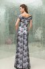 Robe de soirée d'epaule ecrite asymétrique brodé de fourreau - 5
