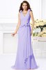 Robe demoiselle d'honneur naturel longue avec fleurs manche nulle de col en v - 19