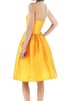 Satin A-Linie gerüschtes plissiertes mini knielanges Brautjungfernkleid - 2