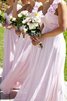 Robe demoiselle d'honneur naturel en chiffon de princesse a-ligne manche nulle - 1