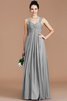 Robe demoiselle d'honneur naturel en chiffon de col en cœur jusqu'au sol d'empire - 33