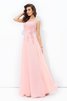 Robe de soirée formelle manche nulle col u profond de princesse decoration en fleur - 4