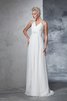 V-Ausschnitt A-Linie Vintage Luxus Brautkleid aus Chiffon - 6