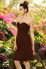 Normale Taille Ärmelloses Chiffon Drapiertes Knielanges Brautjungfernkleid - 7