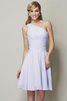 Abito da Damigella Mini in Chiffon con Increspato Naturale Monospalla - 29