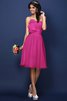 Drapiertes Natürliche Taile Plissiertes Brautjungfernkleid aus Chiffon ohne Ärmeln - 11