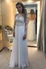 Prinzessin A-Linie Langärmeliges Bateau Ausschnitt Seeküste Brautkleid - 1