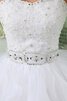 Robe de mariée textile en tulle avec perle avec gradins ceinture en étoffe ligne a - 4