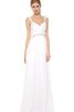 Robe de mariée facile avec sans manches de traîne courte avec perle au bord de la mer - 1