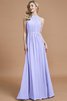 Robe demoiselle d'honneur naturel a-ligne manche nulle en chiffon de princesse - 22