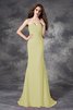Robe demoiselle d'honneur longue naturel de sirène avec chiffon ruché - 8
