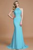 Schaufel-Ausschnitt Normale Taille Ärmelloses Sweep Zug Brautjungfernkleid aus Chiffon - 8